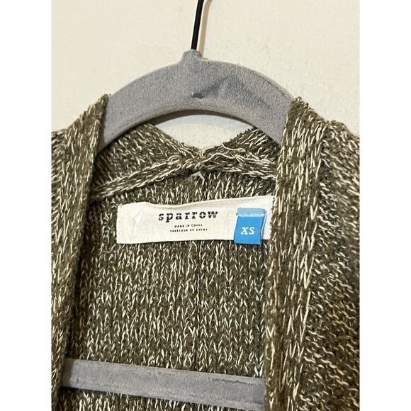 Anthropologie Sparrow Womens Cardigan Sweater Green Open Front Cozy Boho XS - Picture 7 of 13